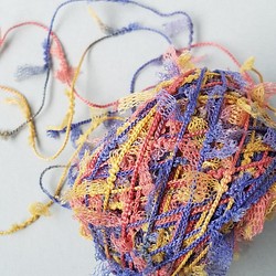 在庫限りB155「チュールヤーン(くすみマルチ)」素材糸　引き揃え糸 1枚目の画像