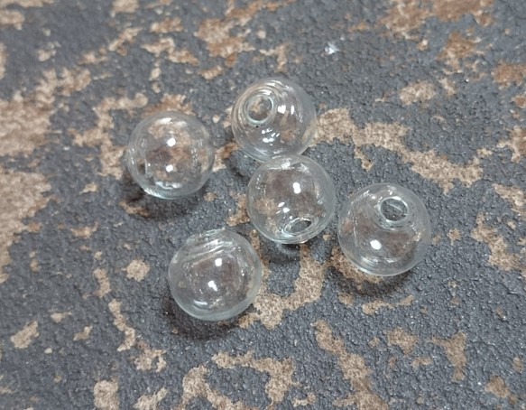 ガラスドーム　球体　10mm　5個　キャップ別売 1枚目の画像