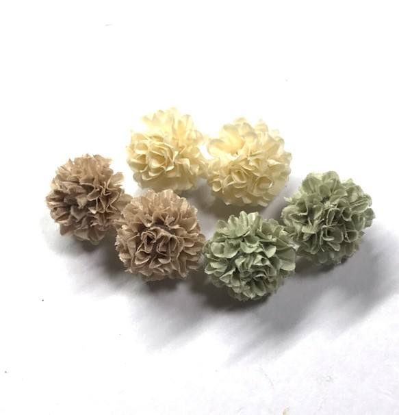 ミニミニピンポンマム  アンティークベージュ系3色合計6個   造花 1枚目の画像