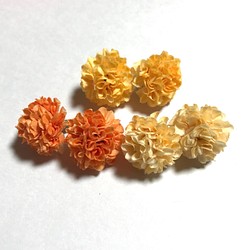 【NEW】ミニミニピンポンマム  オレンジ系3色合計6個   造花 1枚目の画像
