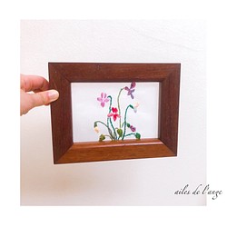 no.735 - organdy embroidery photo flame 1枚目の画像
