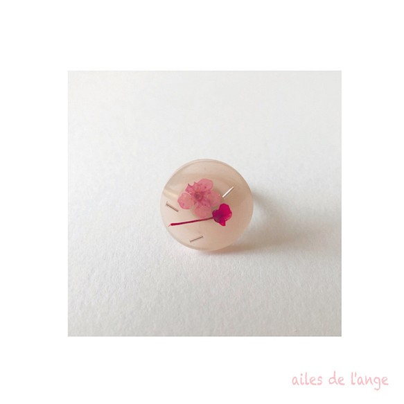 no.205 - milky pink flower round ring 1枚目の画像