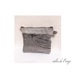 【SOLDOUT】no.339 - jeans remake mini purse 1枚目の画像