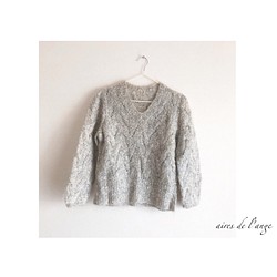 no.529 - handmade dot knitting sweater《light gray 》 1枚目の画像