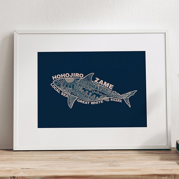 サメ 鮫 魚 自然 海 生き物 手書きデザイン ポスター Kotobuki Art0306 写真 グラフィック Home Fab 通販 Creema クリーマ ハンドメイド 手作り クラフト作品の販売サイト