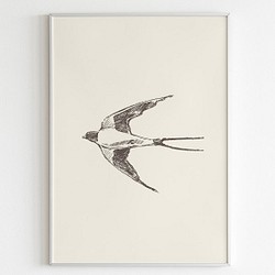 ポスター 鳥 北欧風シンプル インテリア【送料無料】アートポスター アートのある暮らし art0036 1枚目の画像