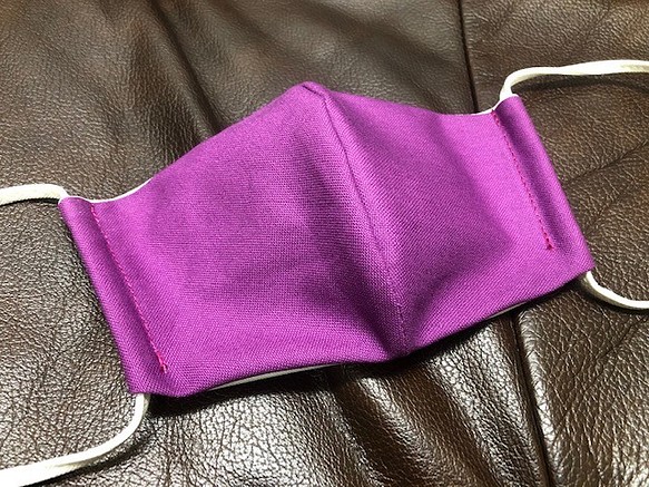 可水洗三維面罩耳線可調節100％棉三維口罩可水洗面罩M皇家紫色 第1張的照片