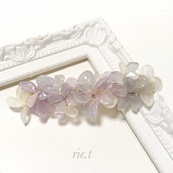 再販5【rie.t】本物の紫陽花♡春色バレッタ 1枚目の画像