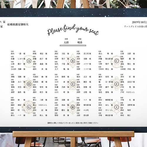 席次表のかわりに♪ 宇宙 シーティングチャート│ウェディング 結婚式