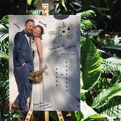 シンプル 大人の手書きデザイン ウェルカムボード │ウェディング 結婚式 1枚目の画像