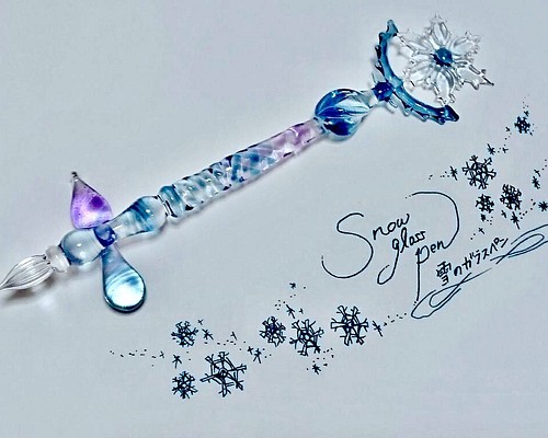 snow glass pen【雪のガラスペン】※受注製作