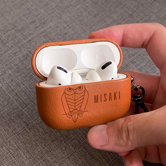 おしゃれ AirPods / Airpods Pro ケース OWL 無線充電対応 文字入れ