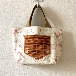 新作▽ reversible mini tote bag【rose】 1枚目の画像