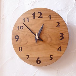ヤマザクラの時計 30㎝ 069s　文字茶 1枚目の画像