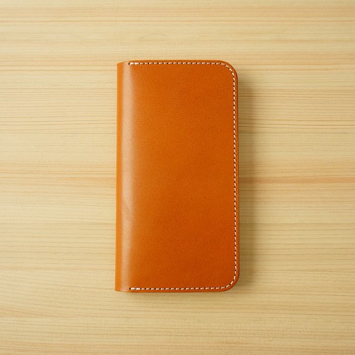 牛革 iPhone12 mini カバー ヌメ革 レザーケース 手帳型 キャメルカラー