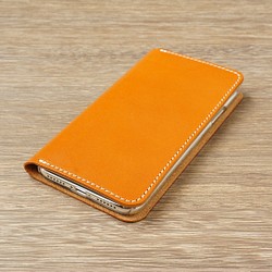 牛皮 iPhone XR 保護套鞣製皮革皮套筆記本型駝色 第1張的照片