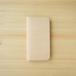 牛皮 iPhone 11 保護套鞣製皮革皮套筆記本型自然色 第1張的照片