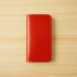 牛皮 iPhone 11 保護套鞣製皮革皮套筆記本型紅色 第1張的照片