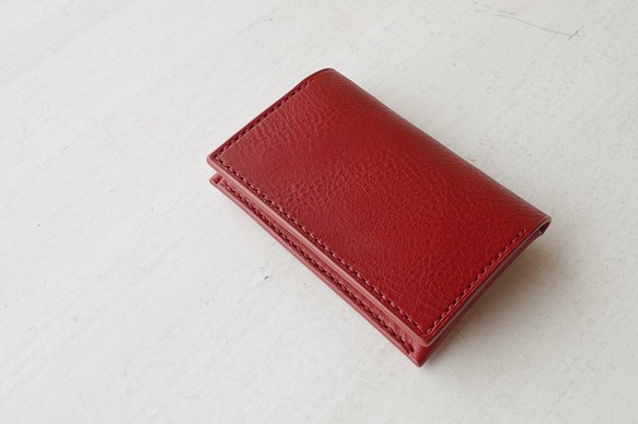 受注生産】Italian leather Business Card Case／red www.cleanlineapp.com