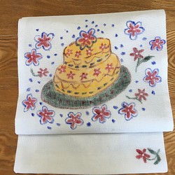 お花のケーキ名古屋帯 1枚目の画像