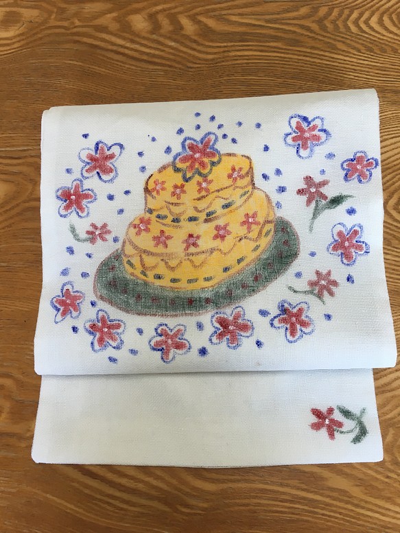 お花のケーキ名古屋帯 1枚目の画像