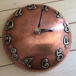 銅の時計（壁掛け）　※受注品 1枚目の画像