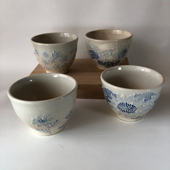 陶器カップ 4つセット陶器市 セール 湯呑み Cotoriya 通販｜Creema