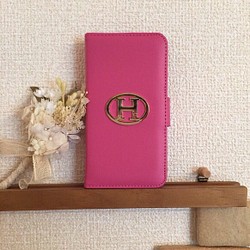 のあずあーく☆iPhone5/5s手帳型ケース−539濃ピンク 1枚目の画像