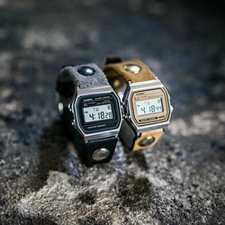 ベロアとヌメ革の2TONE腕時計 / ヴィンテージタン 腕時計 +K 通販 