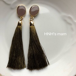2018.HNH's mam ピンクベージュ×カーキタッセル♥ 1枚目の画像