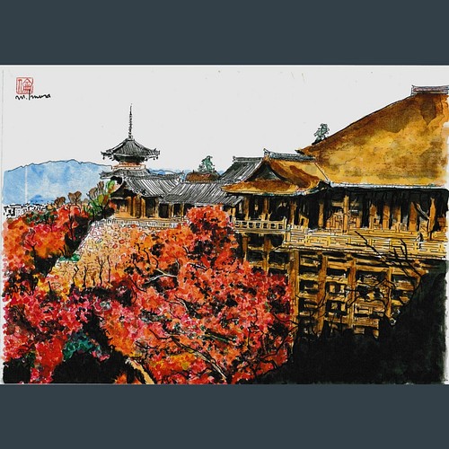 サイズ 紅葉の清水寺 京の水彩画工房 絵画 京の水彩画工房 みちや 通販 Creema クリーマ ハンドメイド 手作り クラフト作品の販売サイト