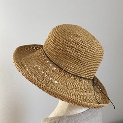 《送料無料》透かし模様の夏帽子（たっぷりブリム） 1枚目の画像