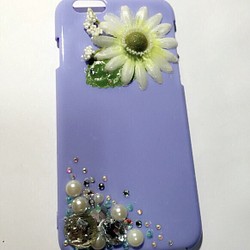 お花とビジューのiPhone 6、6sケース 1枚目の画像