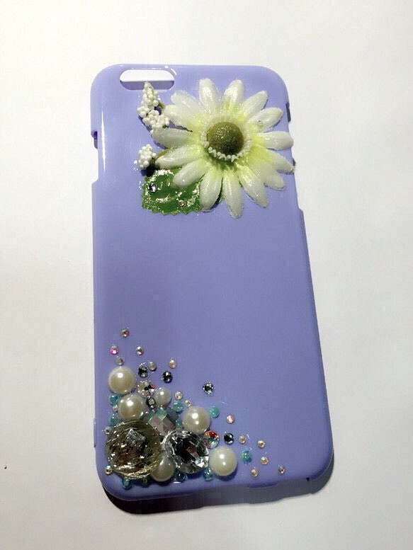 お花とビジューのiPhone 6、6sケース 1枚目の画像