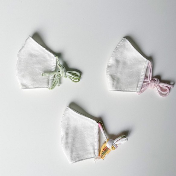 もらって嬉しい出産祝い 即納 シンプルデザイン：立体布マスク：綿100％ 日本製 送料無料 北欧 紐天竺生地 絞り染め [ギフト/プレゼント/ご褒美] ホワイト