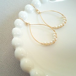 14kgf【jewelry series】drop×淡水パール(white) 1枚目の画像