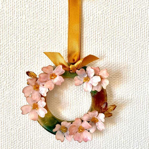 ◇SALE公式 桜＊リース①ディップフラワー 24cm おうちでお花見を