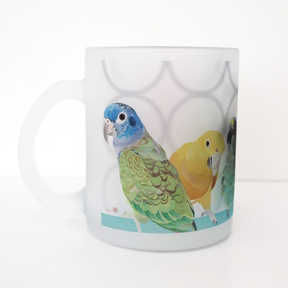 ガラス製マグカップ「Pallet of Birds」 1枚目の画像