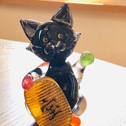黒ちゃん招き猫　〜宝〜『受注制作』《文字オーダー可》 1枚目の画像
