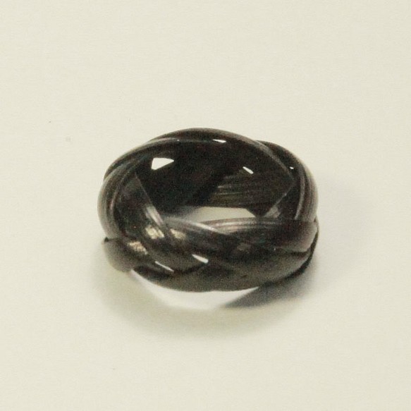 ラタンリング（指輪）　黒   No.1-1 1枚目の画像