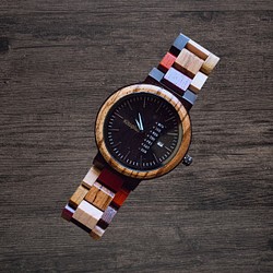 Wooden colorful Watch for men 1枚目の画像