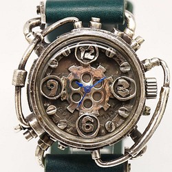 【新作】スチームパンク腕時計 クロノマシーン プロトタイプ 1点物 SV925 1枚目の画像