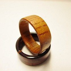 木製の指輪 ケヤキ ナチュラル仕上げ 1枚目の画像