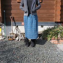 レトロなギャザースカート　着物リメイク 1枚目の画像
