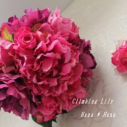 即納　ウェディング　クラッチブーケ　芍薬とバラ　ピンク 1枚目の画像
