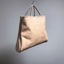 hand stitch + natural leather tote bag 1枚目の画像