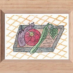 小さな額絵・野菜ﾊﾞｽｹｯﾄ (764) 1枚目の画像