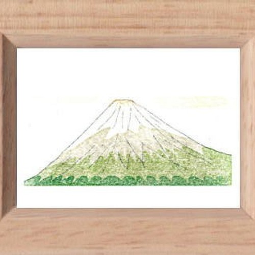 小さな額絵・雪の富士山（637） 版画 hiro 通販｜Creema(クリーマ)