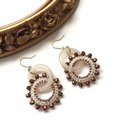 double hoop × earrings（brown） 1枚目の画像
