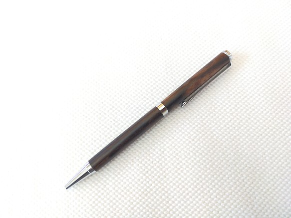 黒柿孔雀杢スリムタイプボールペン　2102-03 1枚目の画像